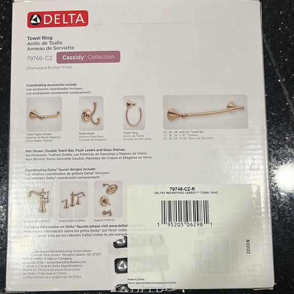 Towel ring by Delta faucet. Champagne bronze. - Picture 2 of 3